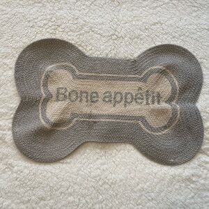 Bone Shaped Pet Mat in Gray and Tan